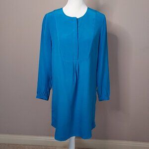 Broadway & Broome  Blue Silk Mini Shirtdress Size Small